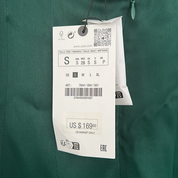 Zara Strapless Feather Silk Dress Size Small - Picture 4 of 4